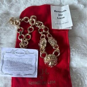 Kenneth Jay Lane Gold-Tone Lion Head Statement Necklace